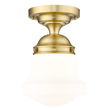 Z-Lite Vaughn Flush Mount, 1-Light, 10.5 In.W x 15.75 In.H, Luxe Gold/Matte Opal 735F10-LG